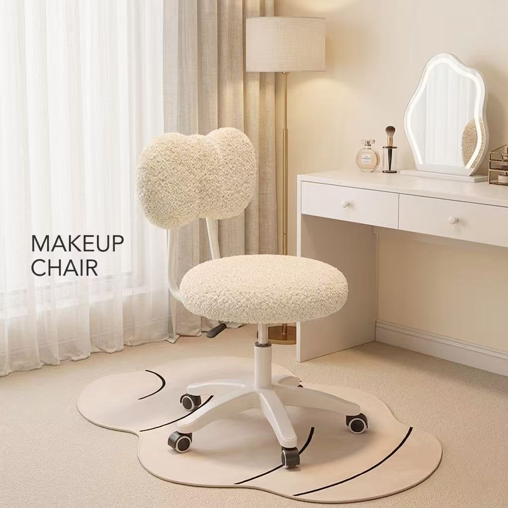 Home Office Ergonomics - Cute Boucle Swivel Office Chair 360°