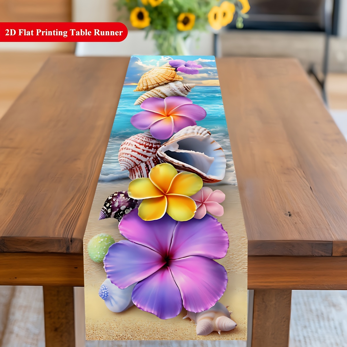 Home Office News - 1pc Tropical Seashell Hibiscus Palm Leaf