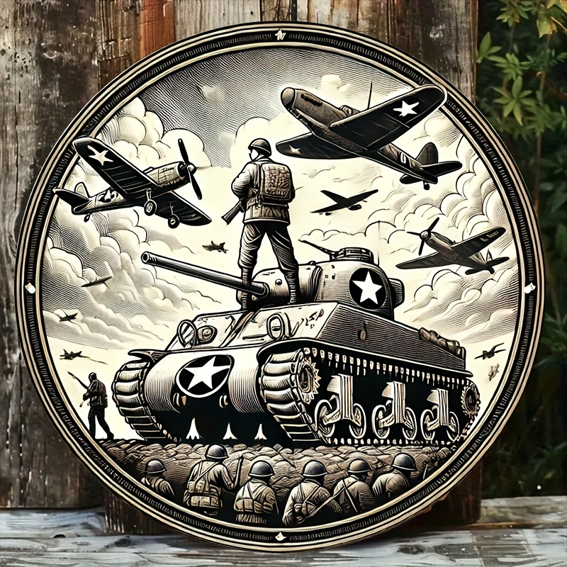 Home Office Ideas - CIFBUY Vintage 2D Aluminum Wall Art