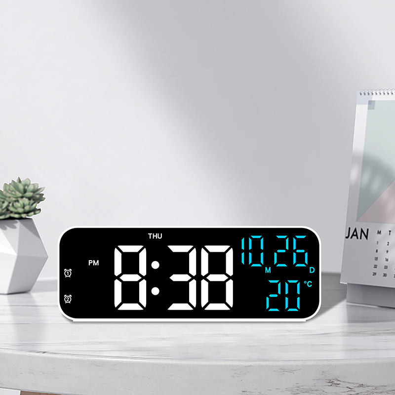 Led Desk Clock - Simple Digital Alarm Clock Multi-function LED