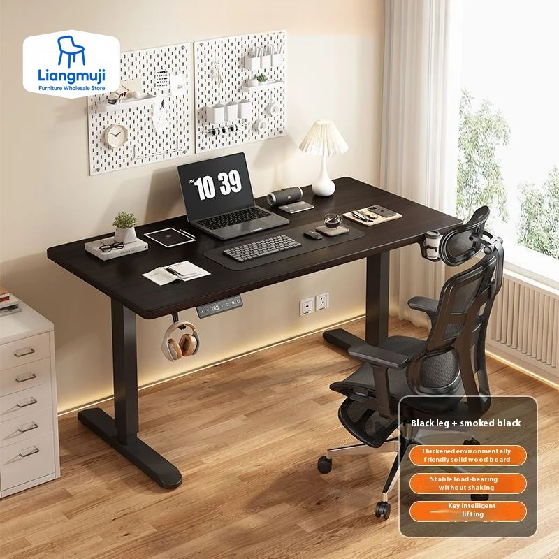 Home Office L Shaped Desk - Height Adjustable Standing Desk with Cup