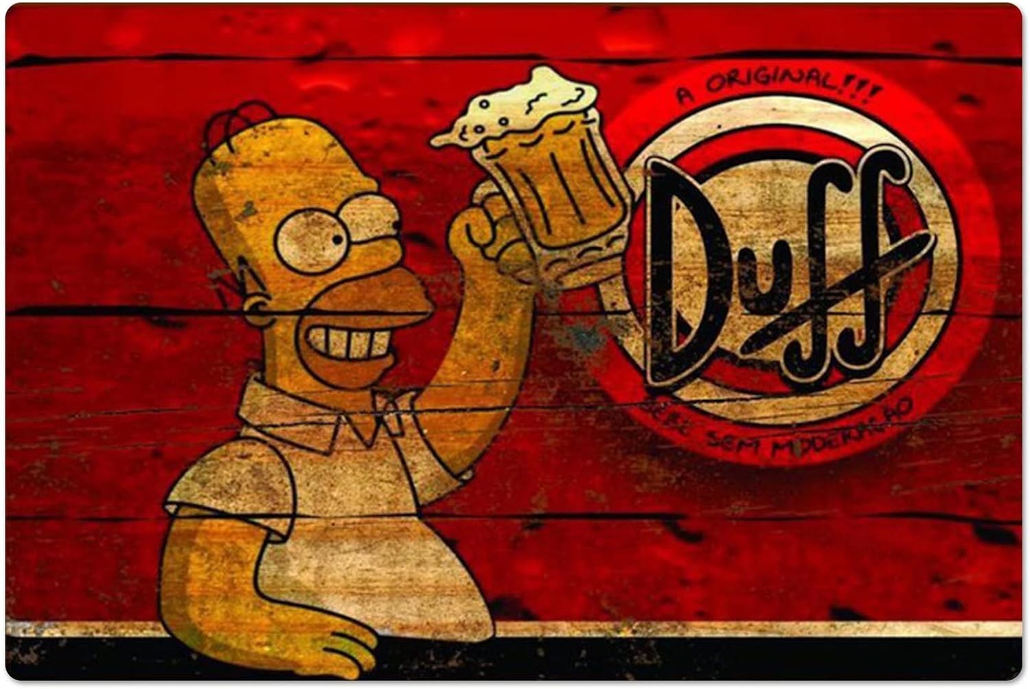 Home Office Ideas - Retro Metal Poster Homer Duff Beer
