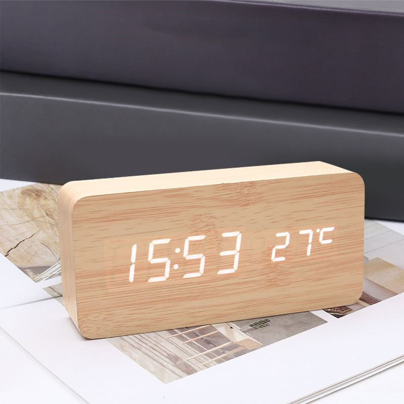 Wooden Digital Alarm Clock,LED - Led Desk Clock review and price