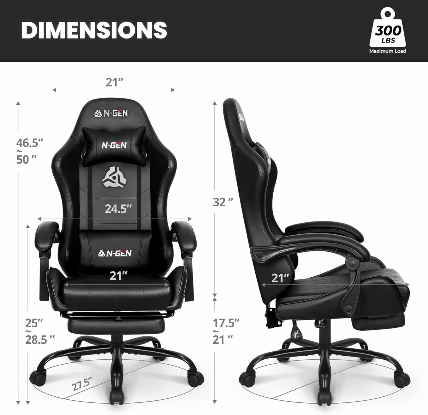 Gaming Chair with Footrest Lum - Home Office Ergonomics review and price