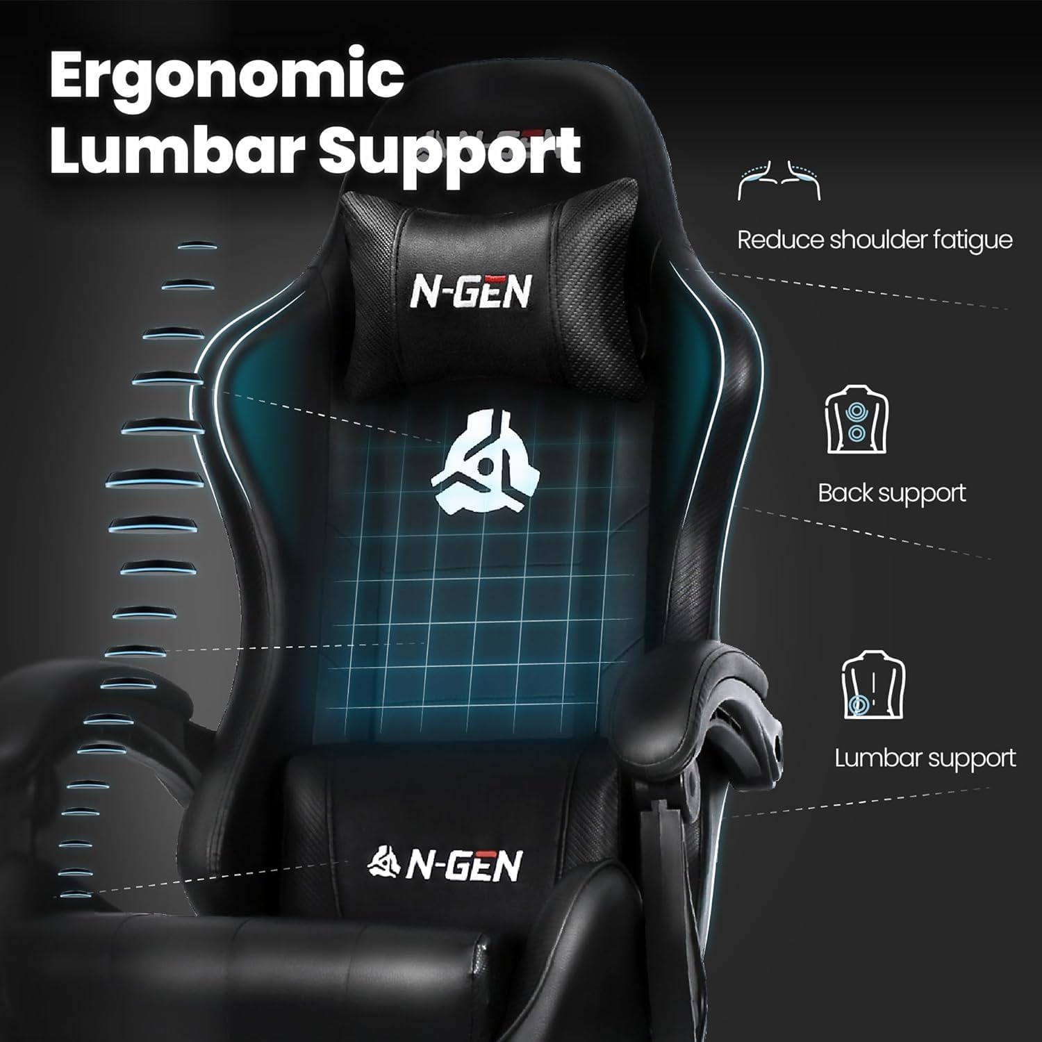 Gaming Chair with Footrest Lum - Home Office Ergonomics review and price