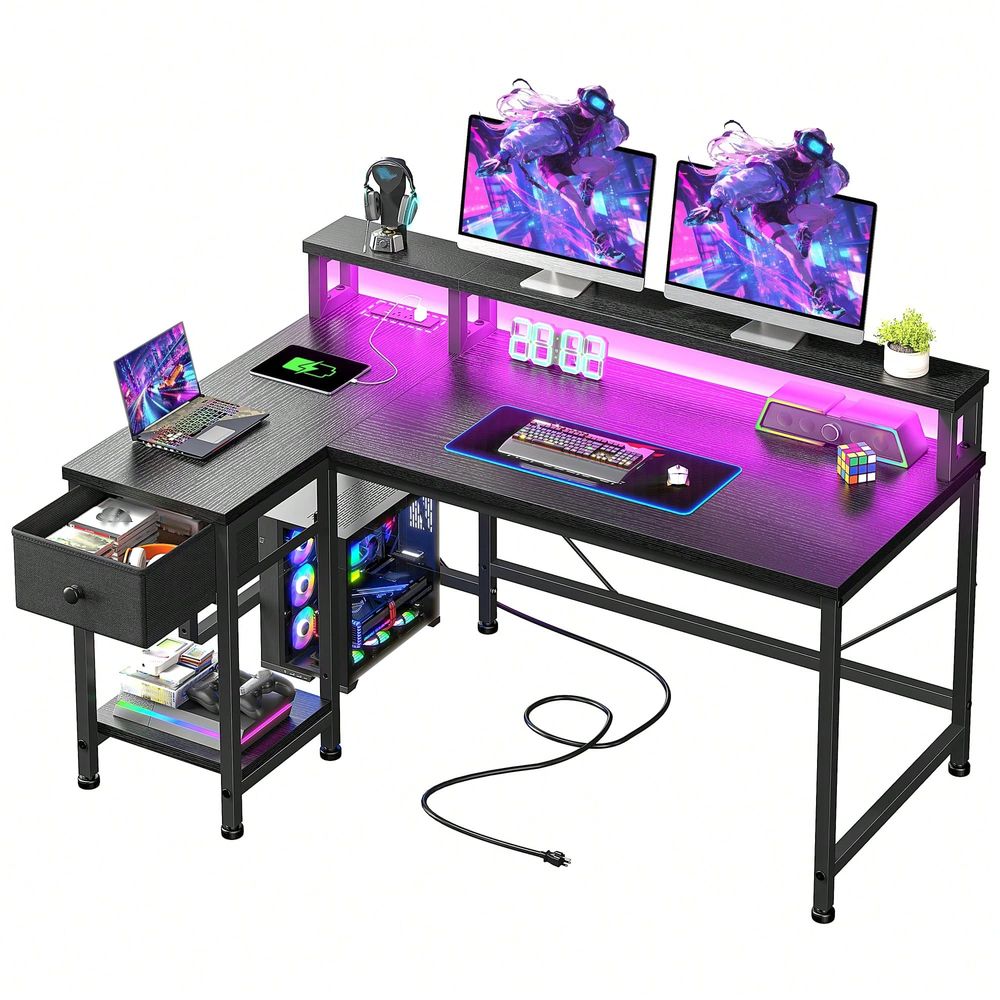 Black L Shaped Gaming Desk Wit - Home Office L Shaped Desk review and price