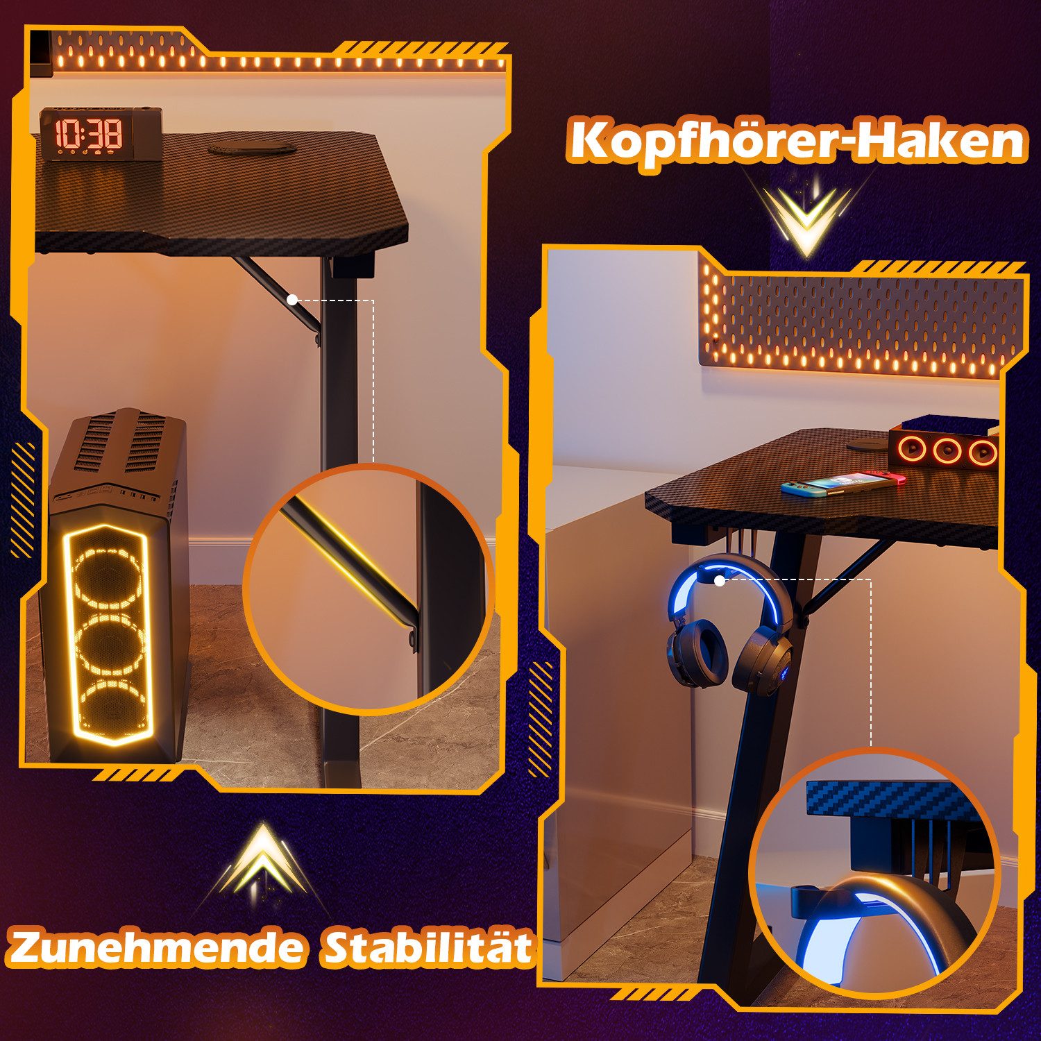 Gaming Table Z Shaped Modern W - Home Office L Shaped Desk review and price