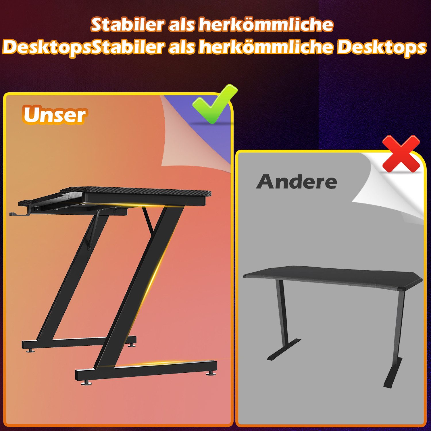 Gaming Table Z Shaped Modern W - Home Office L Shaped Desk review and price