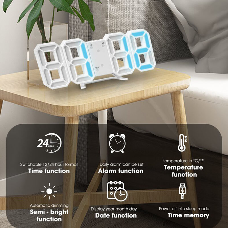 3D Digital Alarm Clock Wall LE - Led Desk Clock review and price