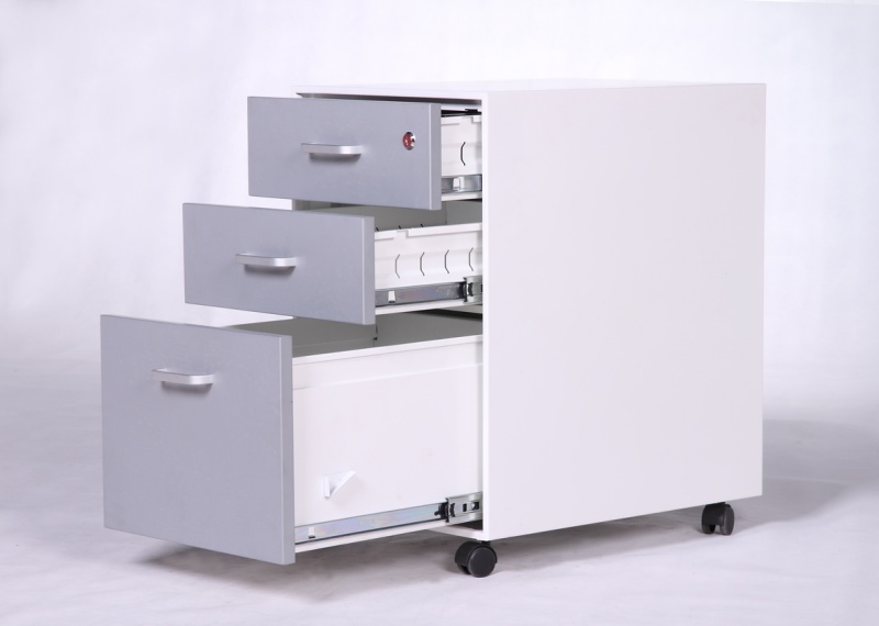 White & Grey Metal Mobile Pede - Drawer Pedestal Cabinet review and price