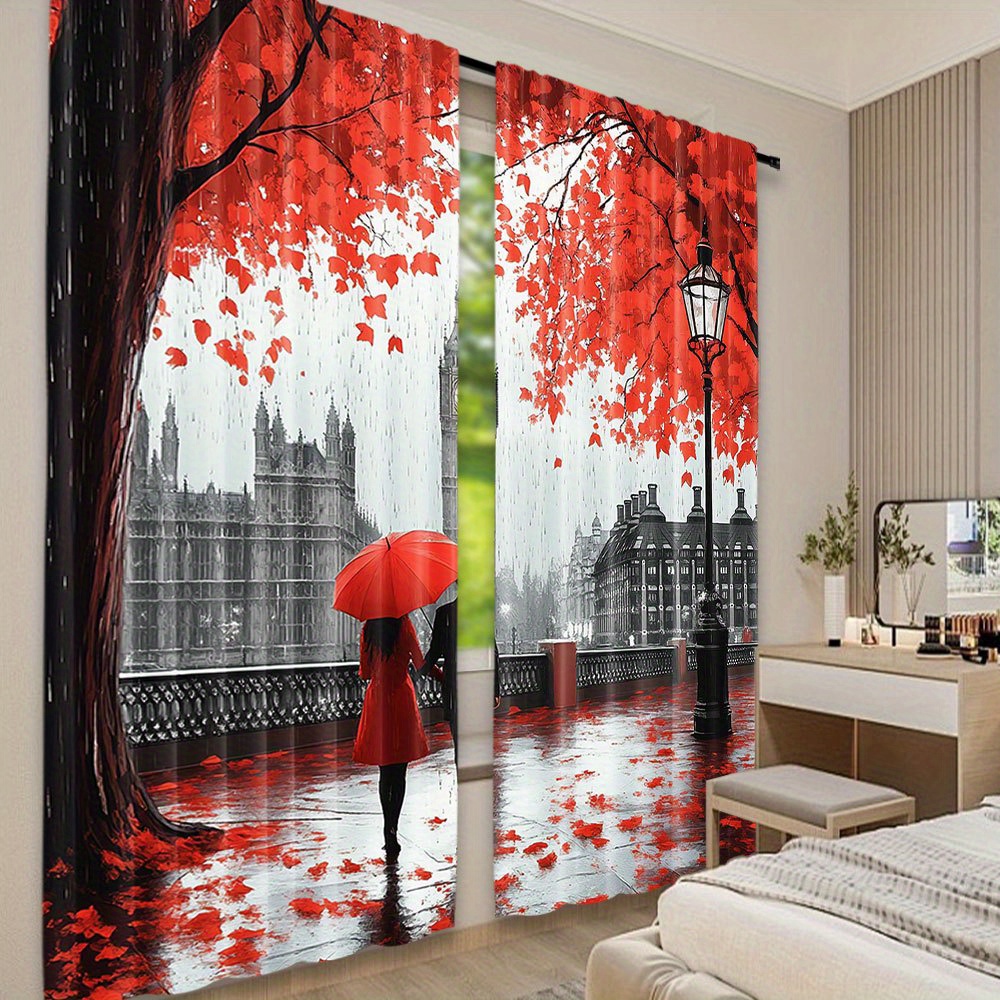 Romantic Autumn Red Leaves Cur - Home Office London review and price