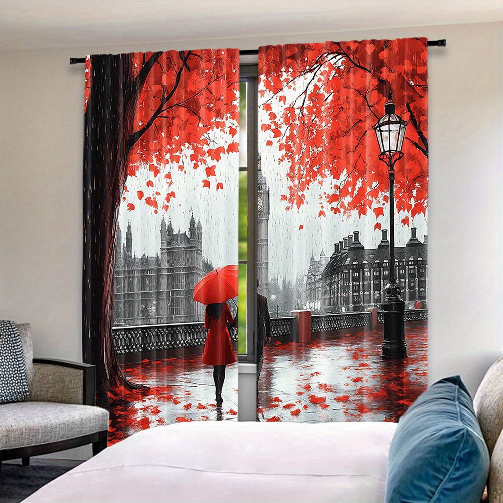 Romantic Autumn Red Leaves Cur - Home Office London review and price