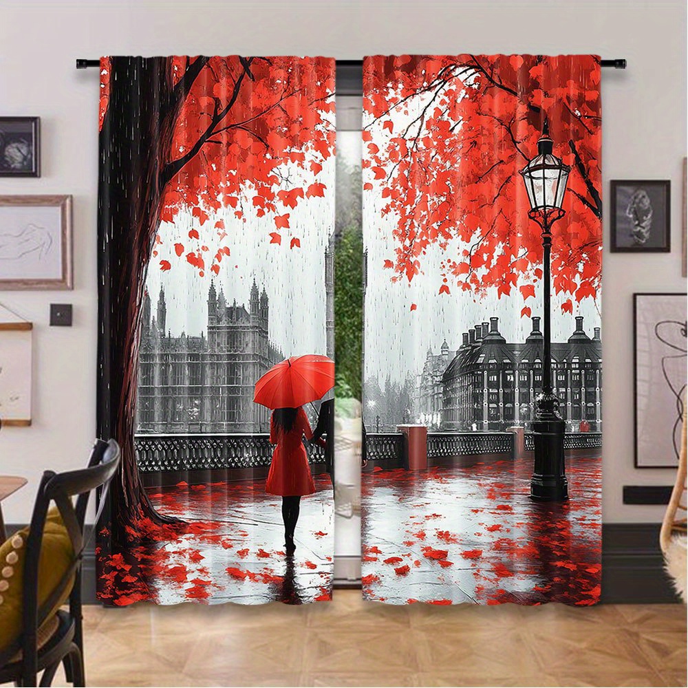 Romantic Autumn Red Leaves Cur - Home Office London review and price