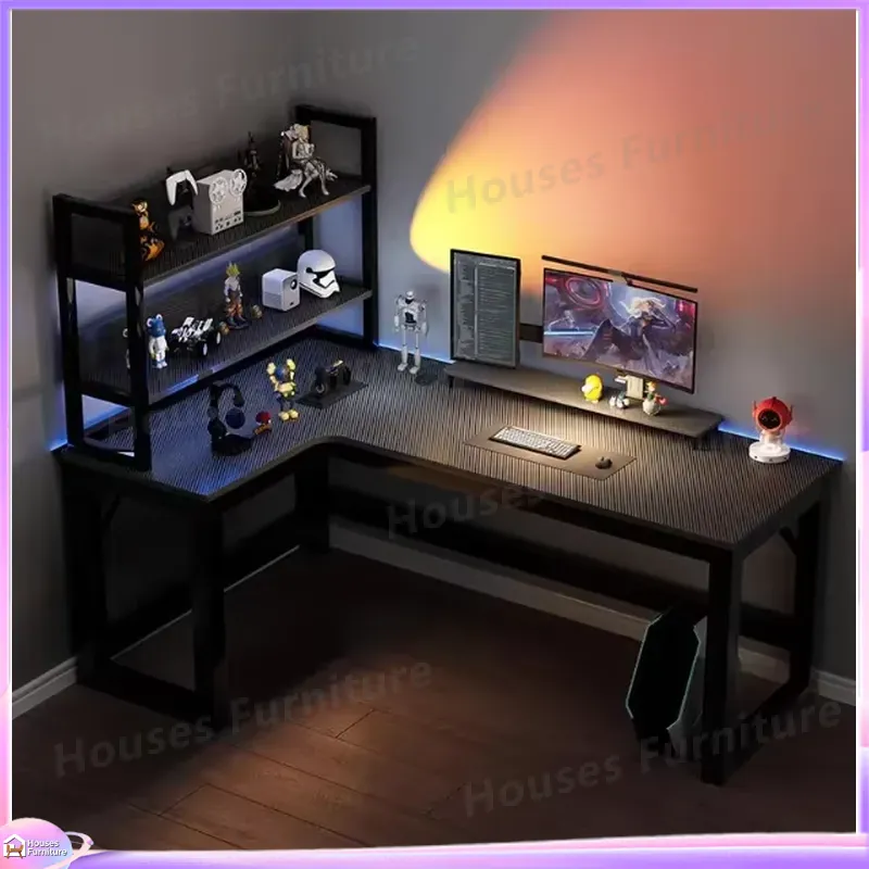 Wooden Corner Desk with Booksh - Home Office L Shaped Desk review and price
