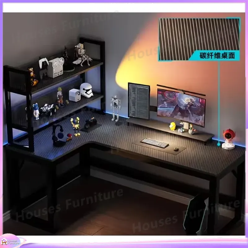 Wooden Corner Desk with Booksh - Home Office L Shaped Desk review and price