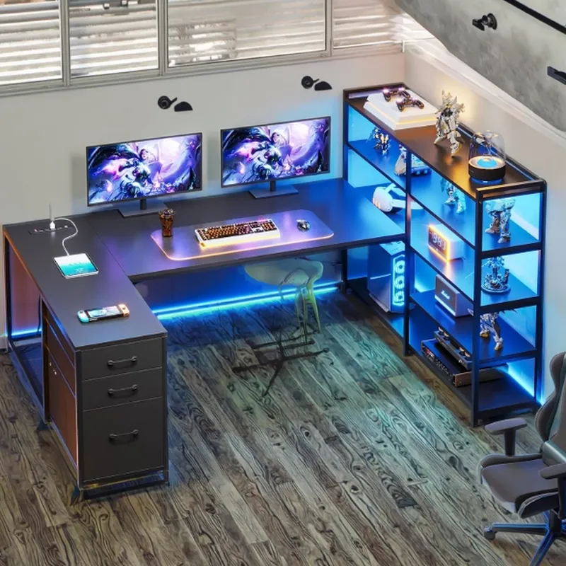 L Shaped Gaming Desk Double Si - Home Office L Shaped Desk review and price