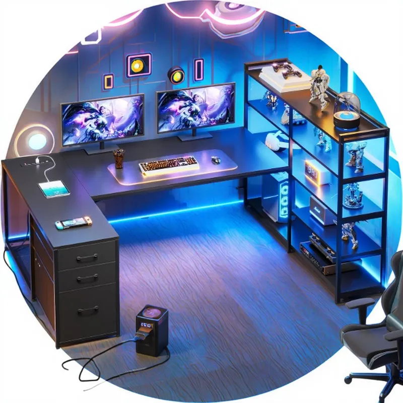 L Shaped Gaming Desk Double Si - Home Office L Shaped Desk review and price